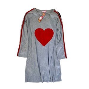 NWT Gray heart sweater shirt dress small medium